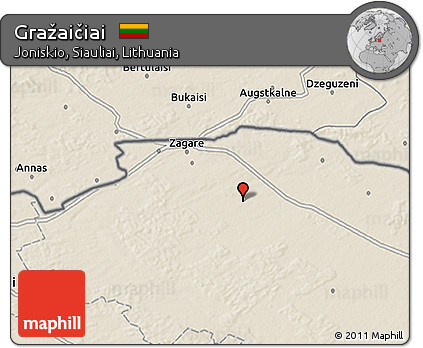 Shaded Relief 3D Map of Gražaičiai