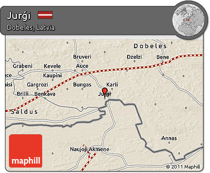 Shaded Relief 3D Map of Jurģi