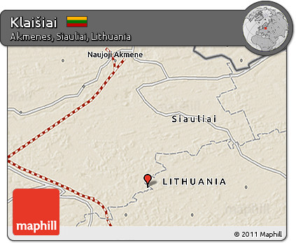 Shaded Relief 3D Map of Klaišiai