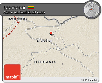 Shaded Relief 3D Map of Laumėnai
