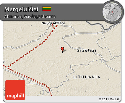 Shaded Relief 3D Map of Mergeluičiai