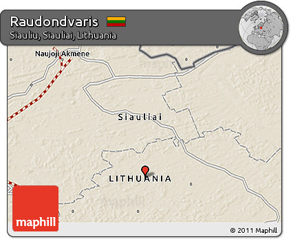 Shaded Relief 3D Map of Raudondvaris