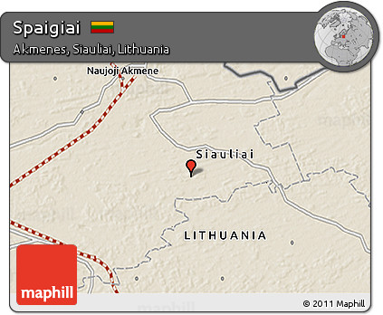 Shaded Relief 3D Map of Spaigiai