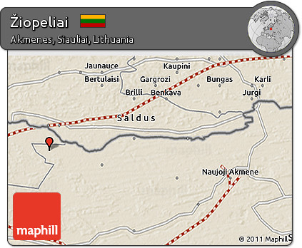 Shaded Relief 3D Map of Žiopeliai