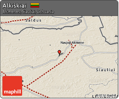 Shaded Relief 3D Map of Alkiškiai