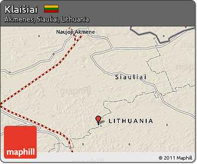 Shaded Relief 3D Map of Klaišiai