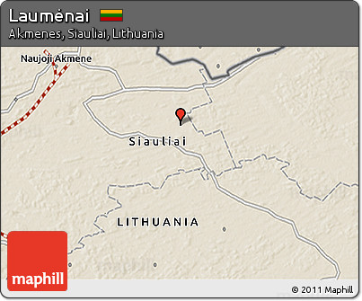 Shaded Relief 3D Map of Laumėnai