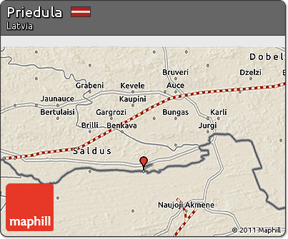 Shaded Relief 3D Map of Priedula