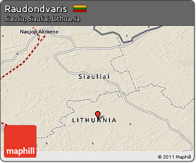 Shaded Relief 3D Map of Raudondvaris
