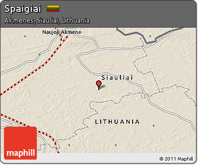 Shaded Relief 3D Map of Spaigiai
