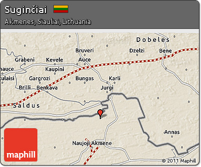 Shaded Relief 3D Map of Suginčiai
