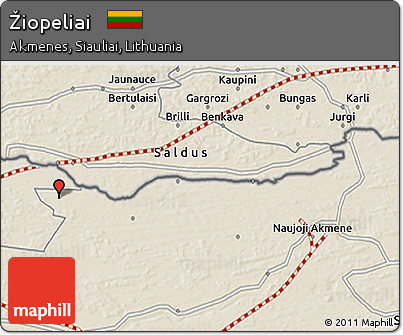 Shaded Relief 3D Map of Žiopeliai