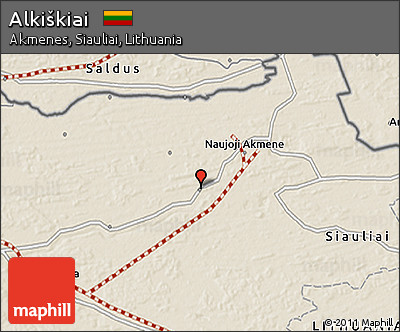 Shaded Relief 3D Map of Alkiškiai