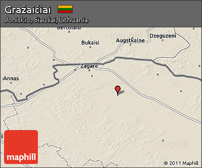 Shaded Relief 3D Map of Gražaičiai