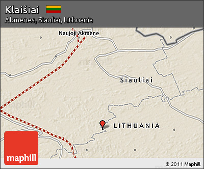 Shaded Relief 3D Map of Klaišiai