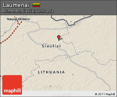Shaded Relief 3D Map of Laumėnai
