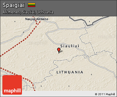 Shaded Relief 3D Map of Spaigiai