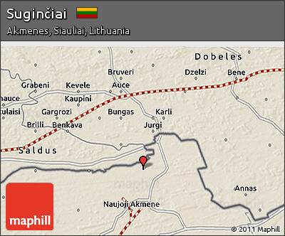 Shaded Relief 3D Map of Suginčiai