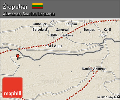 Shaded Relief 3D Map of Žiopeliai