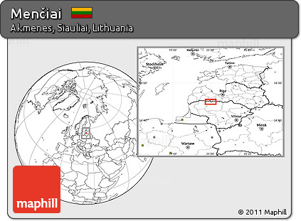 Blank Location Map of Menčiai
