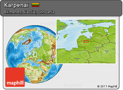 Physical Location Map of Karpėnai