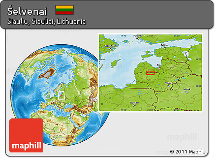 Physical Location Map of Šelvenai