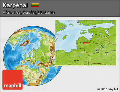 Physical Location Map of Karpėnai
