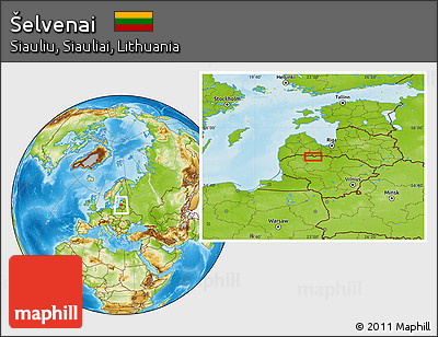 Physical Location Map of Šelvenai