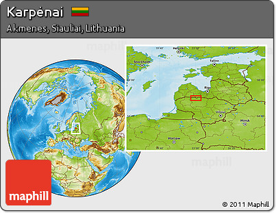 Physical Location Map of Karpėnai