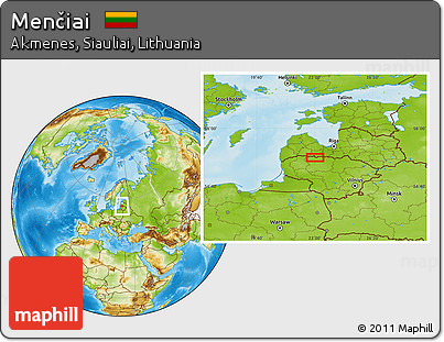 Physical Location Map of Menčiai
