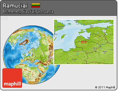 Physical Location Map of Ramučiai