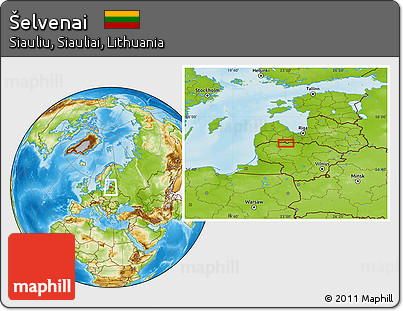 Physical Location Map of Šelvenai