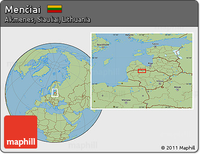Savanna Style Location Map of Menčiai