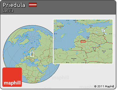 Savanna Style Location Map of Priedula