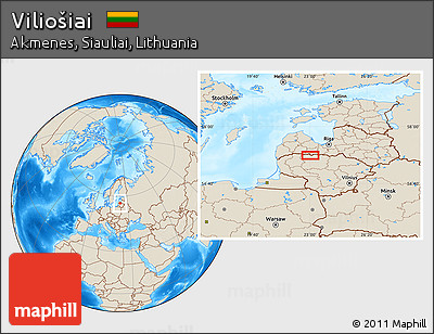 Shaded Relief Location Map of Viliošiai