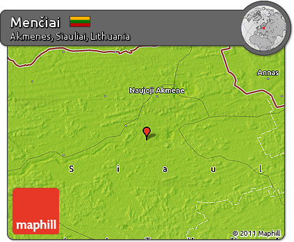 Physical Map of Menčiai