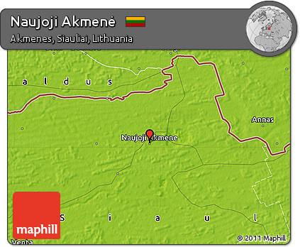 Physical Map of Naujoji Akmenė