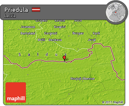 Physical Map of Priedula