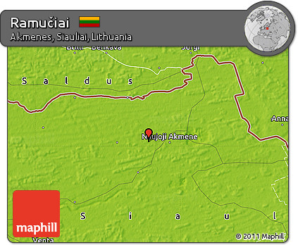 Physical Map of Ramučiai