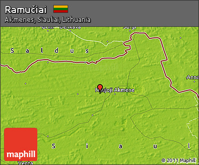 Physical Map of Ramučiai