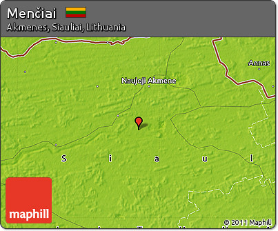 Physical Map of Menčiai