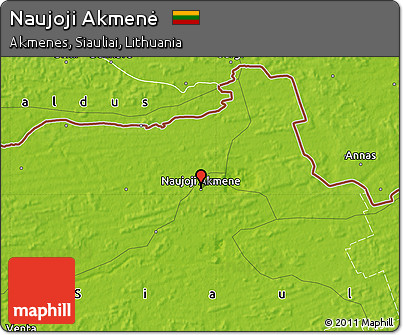 Physical Map of Naujoji Akmenė