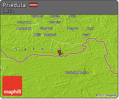 Physical Map of Priedula
