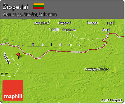 Physical Map of Žiopeliai