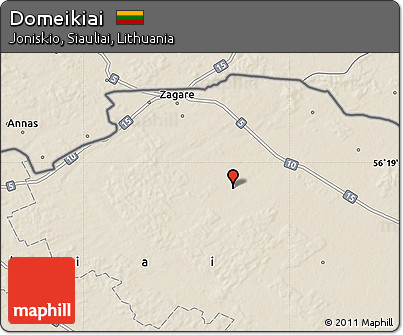 Shaded Relief Map of Domeikiai