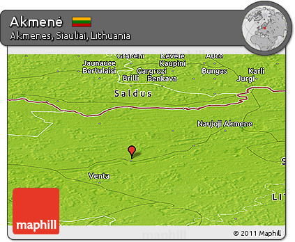 Physical Panoramic Map of Akmenė