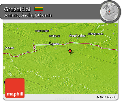 Physical Panoramic Map of Gražaičiai