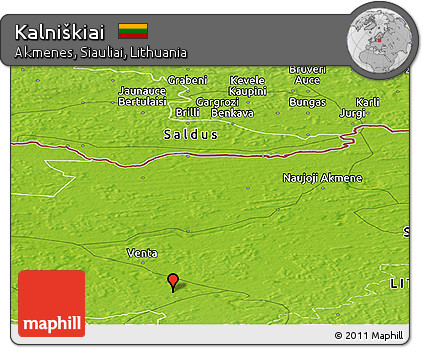 Physical Panoramic Map of Kalniškiai
