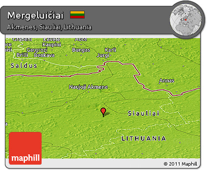 Physical Panoramic Map of Mergeluičiai