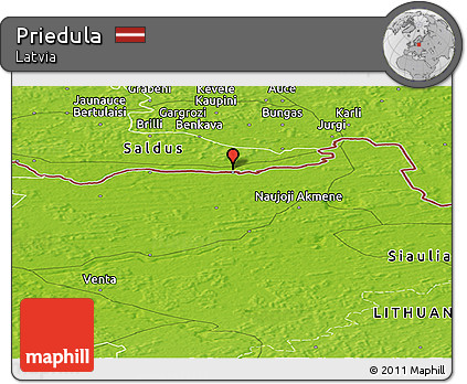 Physical Panoramic Map of Priedula